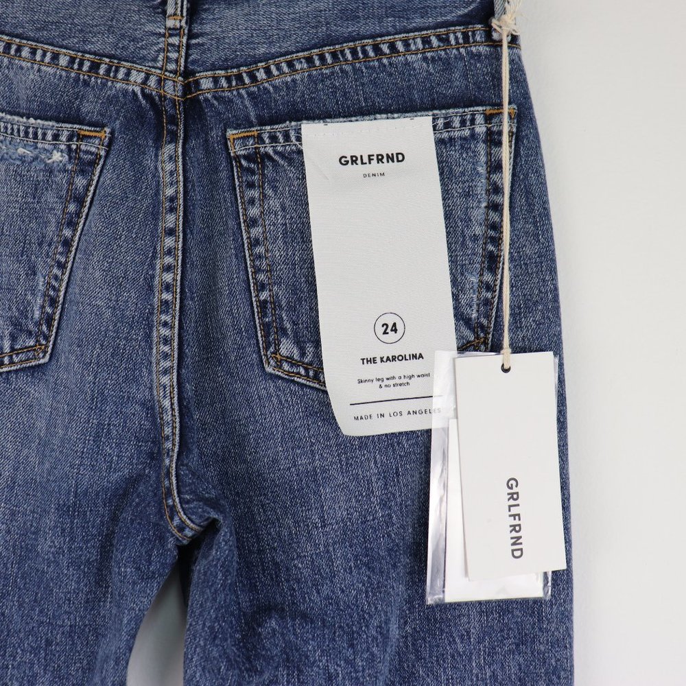 NWT GRLFRND Karolina High Rise Skinny Jeans Almost Gone Button Fly High Waist 24 - Picture 8 of 8